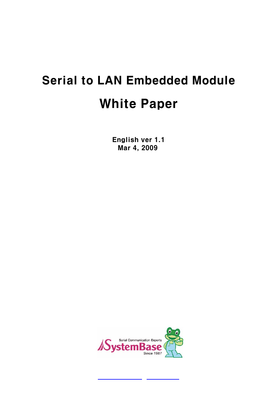 Solvline Serial to LAN Embedded Module White Paper User Manual | 11 pages