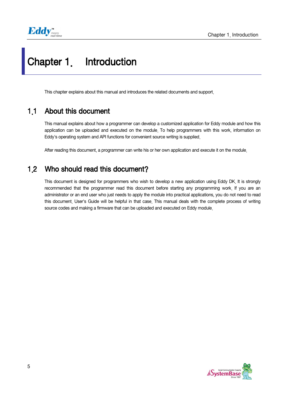 Introduction, About this document, Who should read this document | Chapter 1, Chapter 1. introduction, 1 about this document, 2 who should read this document | Solvline Eddy DKV2.1.0.3 User Manual | Page 5 / 123