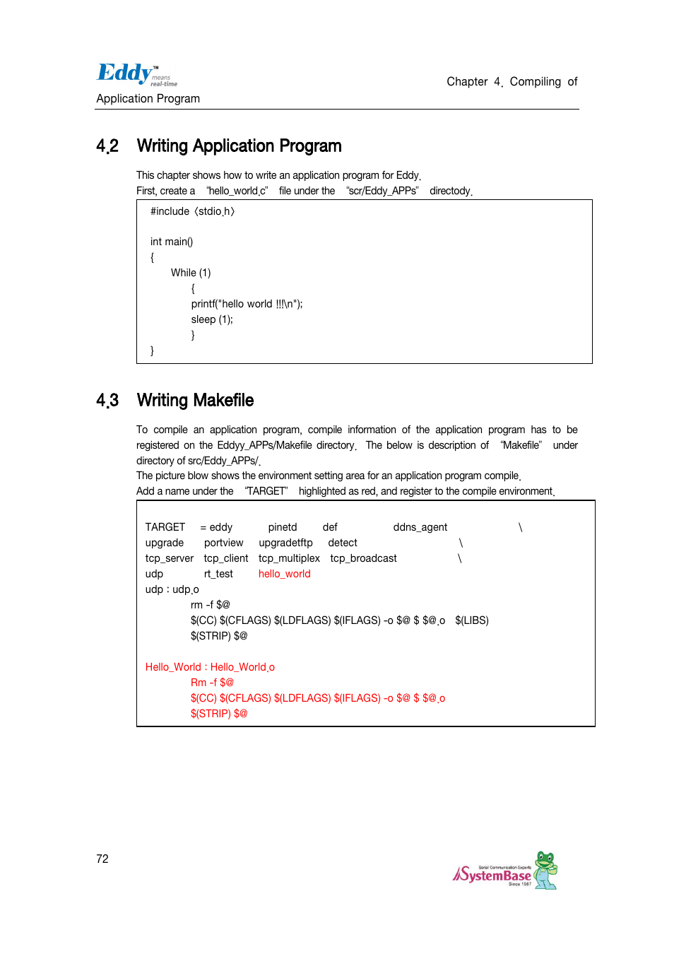 Writing application program, Writing makefile, 2 writing application program | 3 writing makefile | Solvline Eddy DKV2.1.0.3 User Manual | Page 72 / 123