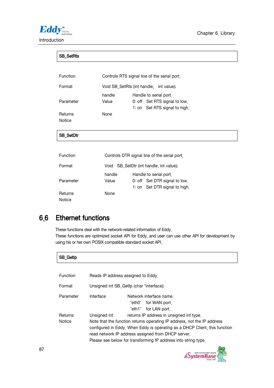 Ethernet functions, 6 ethernet functions | Solvline Eddy DKV2.1.0.3 User Manual | Page 87 / 123