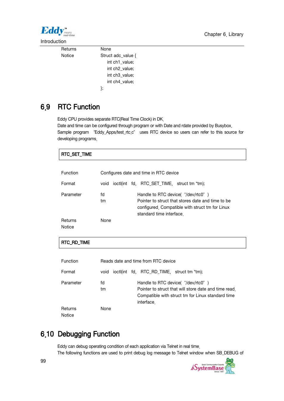 Rtc function, Debugging function, 9 rtc function | 10 debugging function | Solvline Eddy DKV2.1.0.3 User Manual | Page 99 / 123