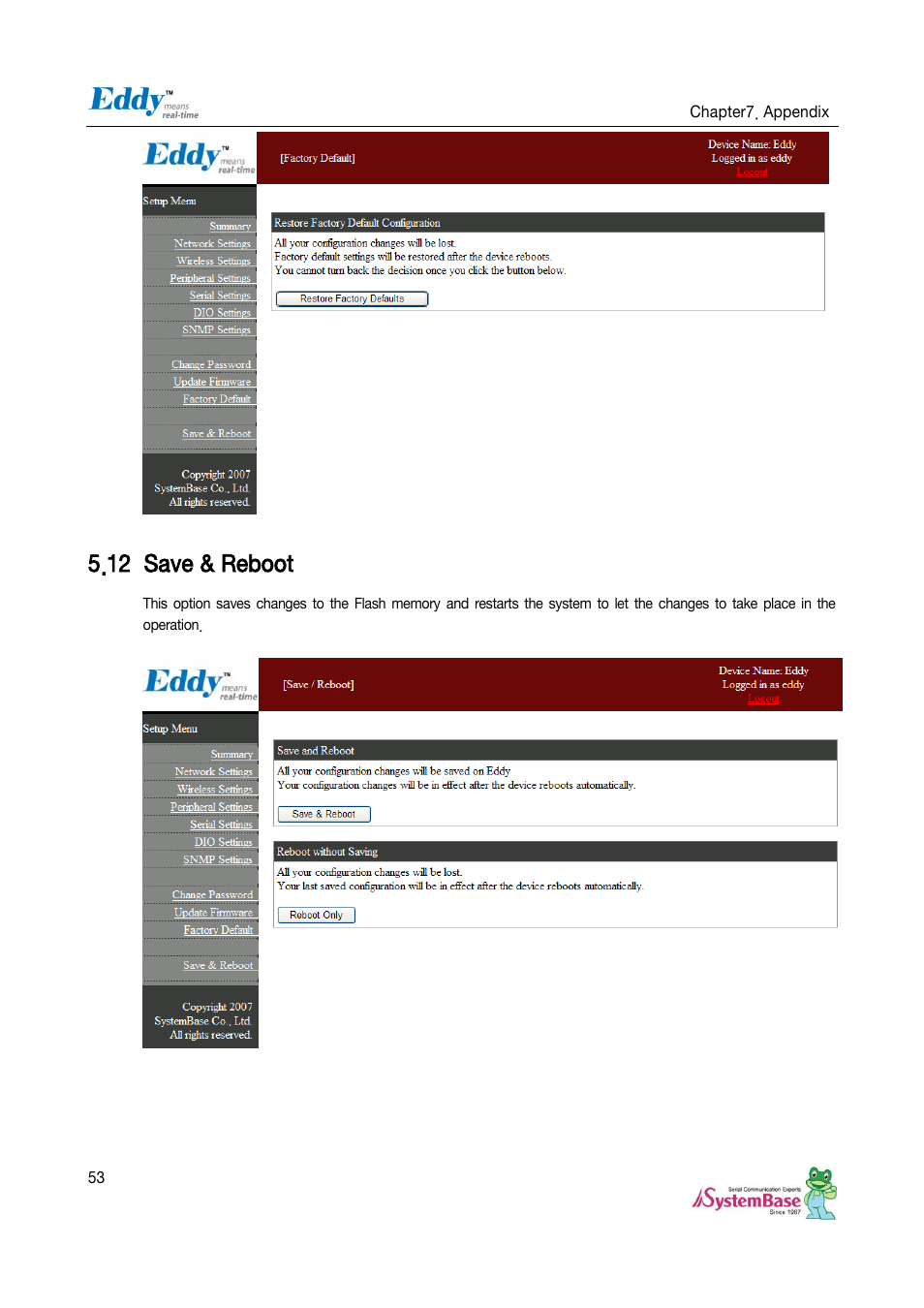 Save & reboot, 12 save & reboot | Solvline Eddy Serial Ver 2.1.0.3 User Manual | Page 53 / 63