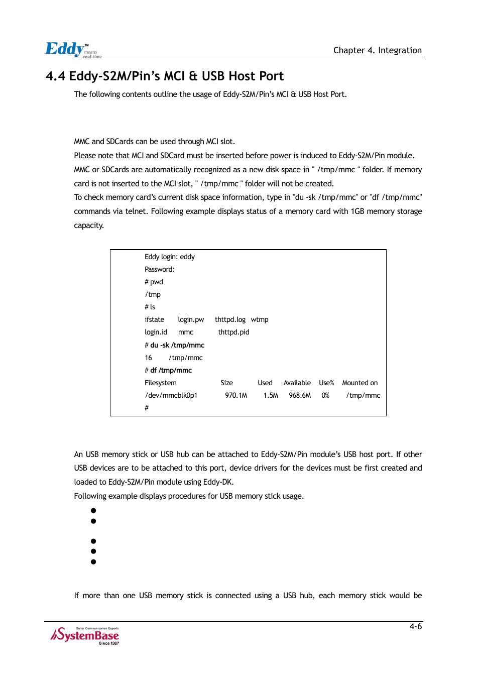 4 eddy-s2m/pin’s mci & usb host port, 4 eddy-s2m/pin’s mci & usb host port -6 | Solvline Eddy Series Ver 2.1a User Manual | Page 59 / 89