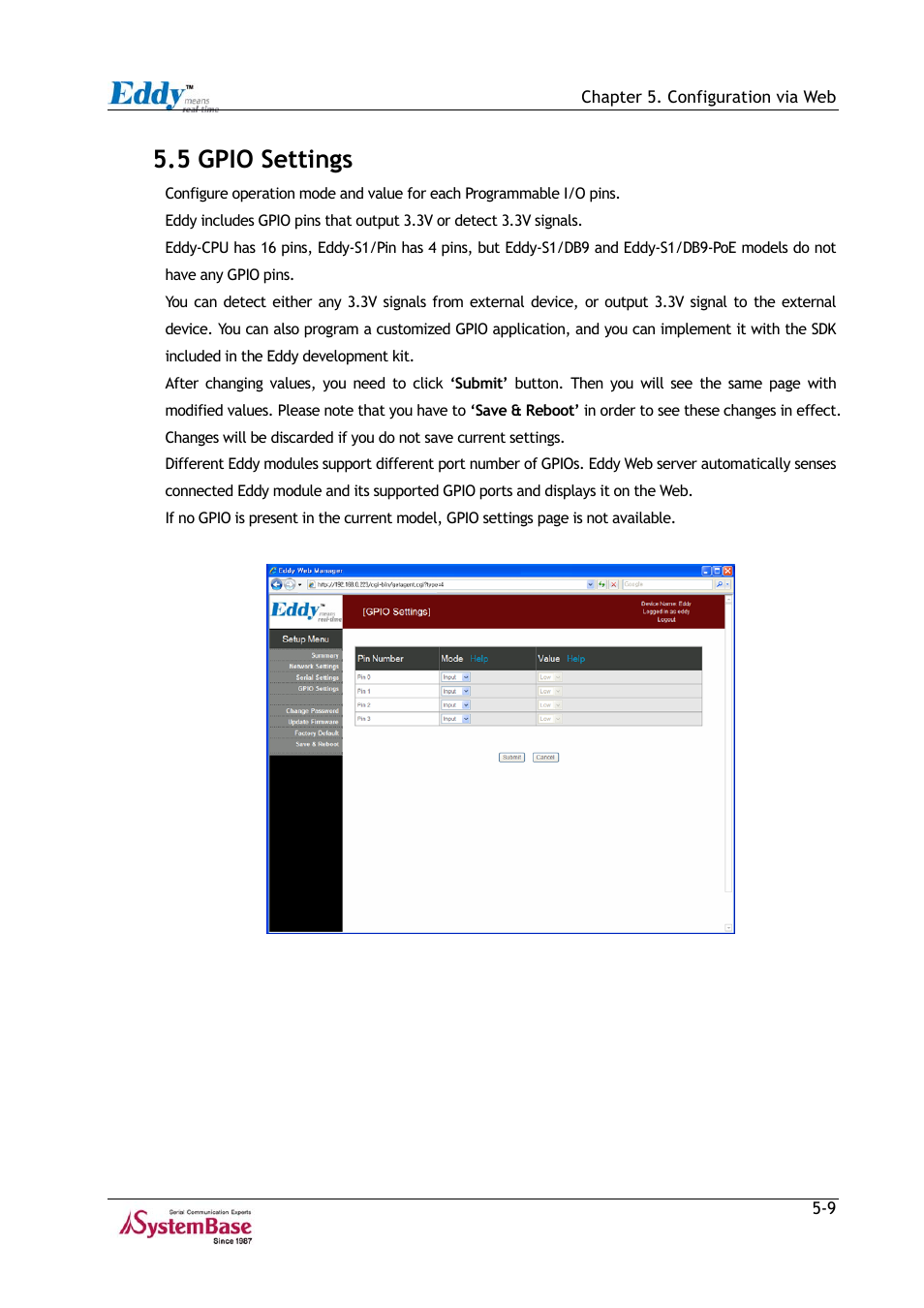 5 gpio settings, 5 gpio settings -9, Figure 5-5 | Solvline Eddy Series Ver 2.1a User Manual | Page 69 / 89