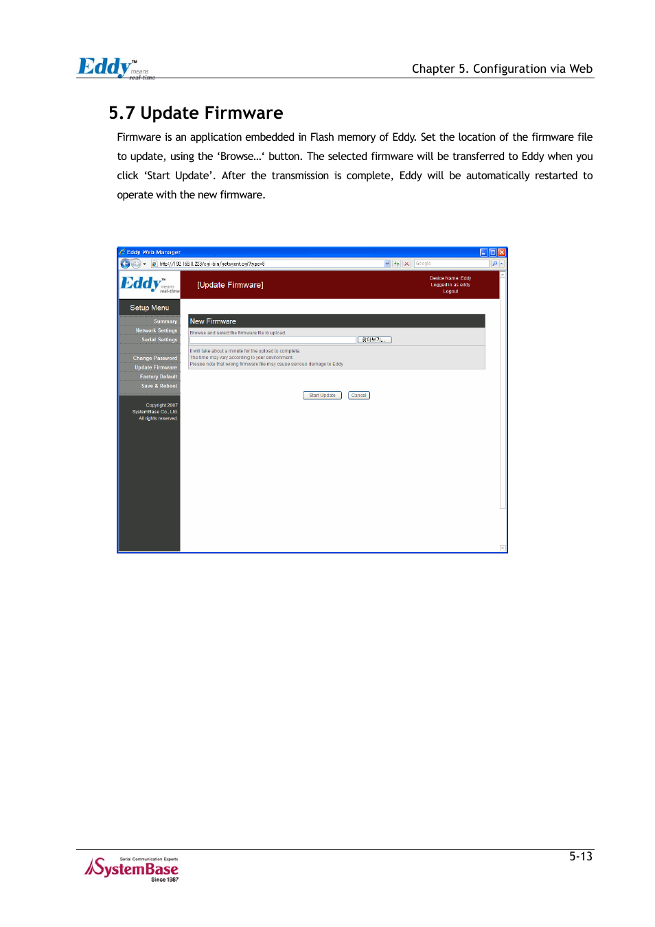 7 update firmware, 7 update firmware -13, Figure 5-9 | Solvline Eddy Series Ver 2.1a User Manual | Page 73 / 89