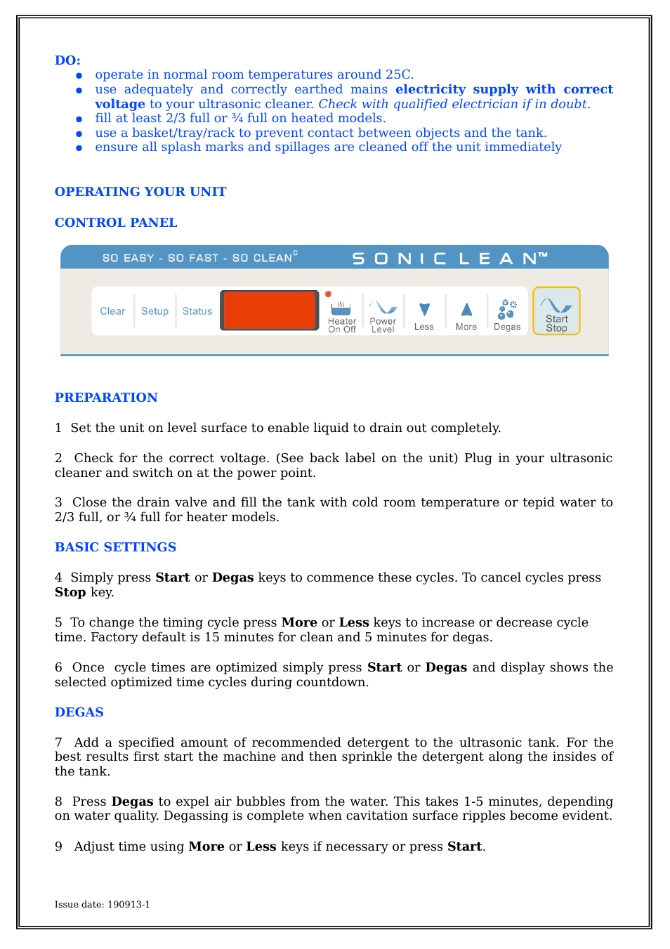 Soniclean Digital Benchtop Ultrasonic Cleaners User Manual | Page 4 / 12