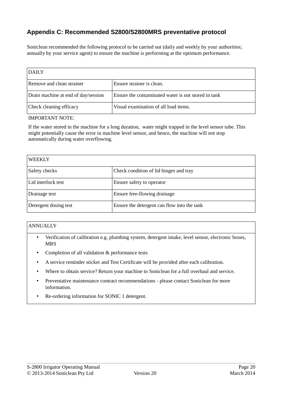 Soniclean S2800 User Manual | Page 24 / 30