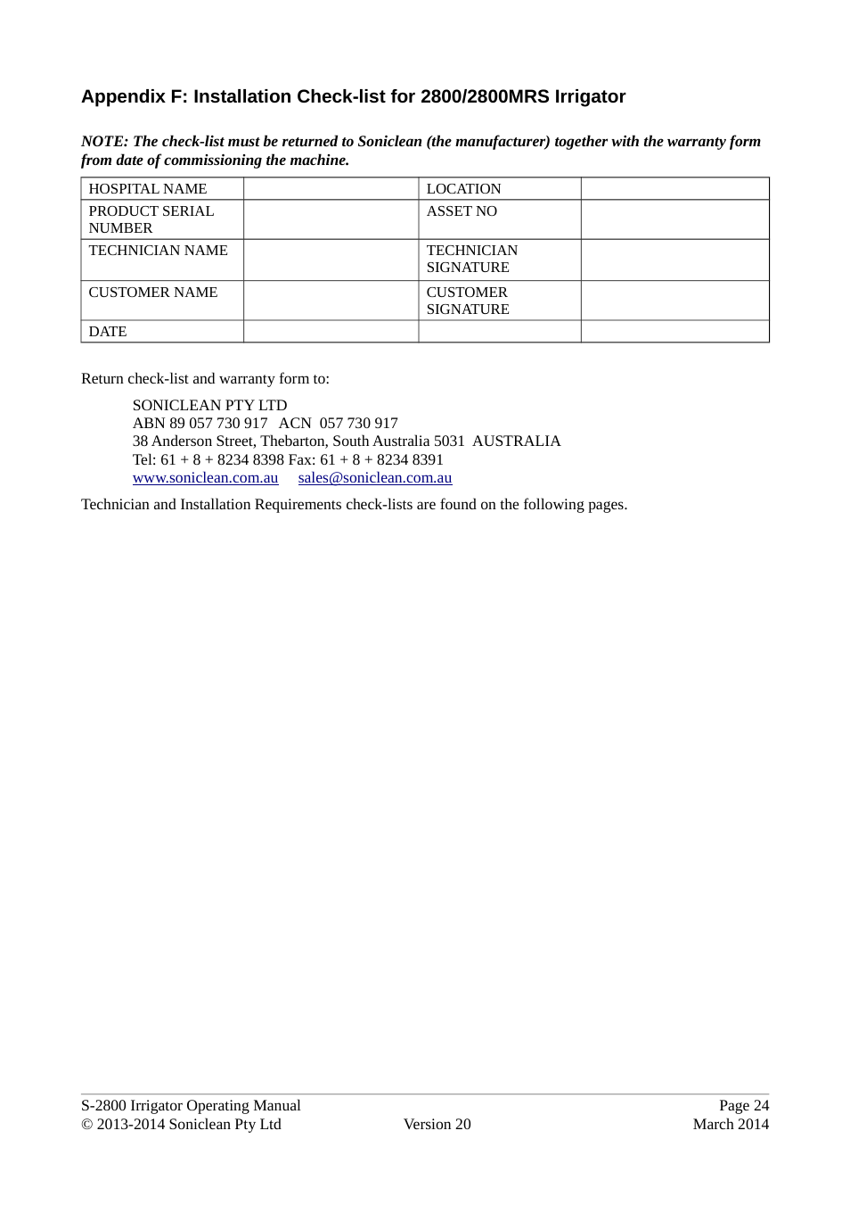 Soniclean S2800 User Manual | Page 28 / 30
