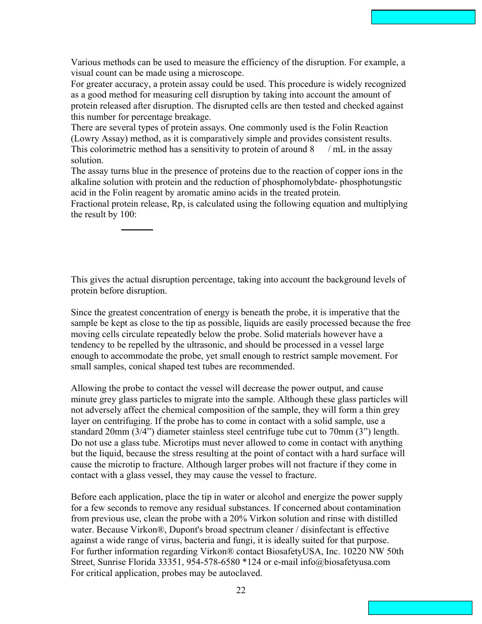 Sonics VCX134 User Manual | Page 22 / 23