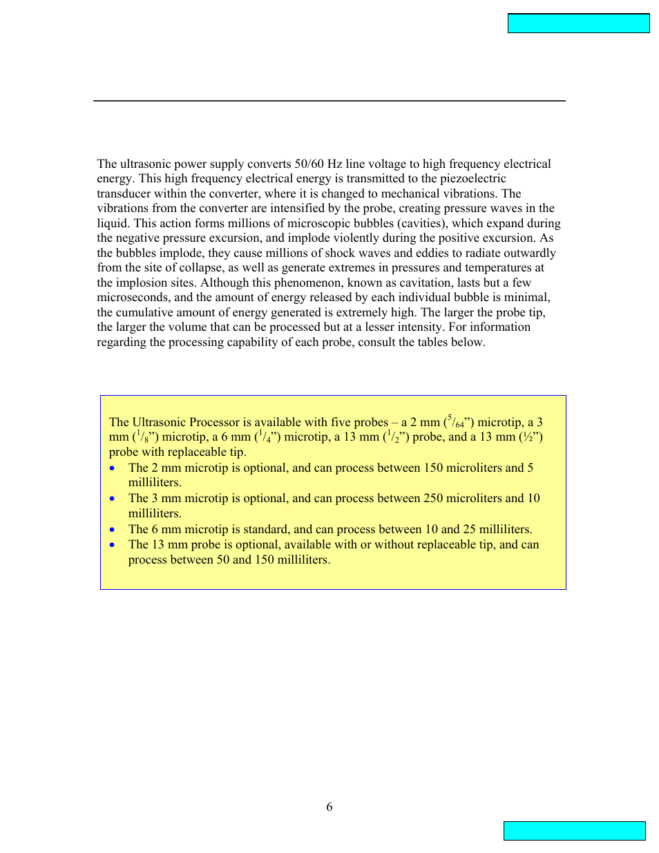 Section ii – operation, Principles of ultrasonic disruption | Sonics VCX134 User Manual | Page 6 / 23