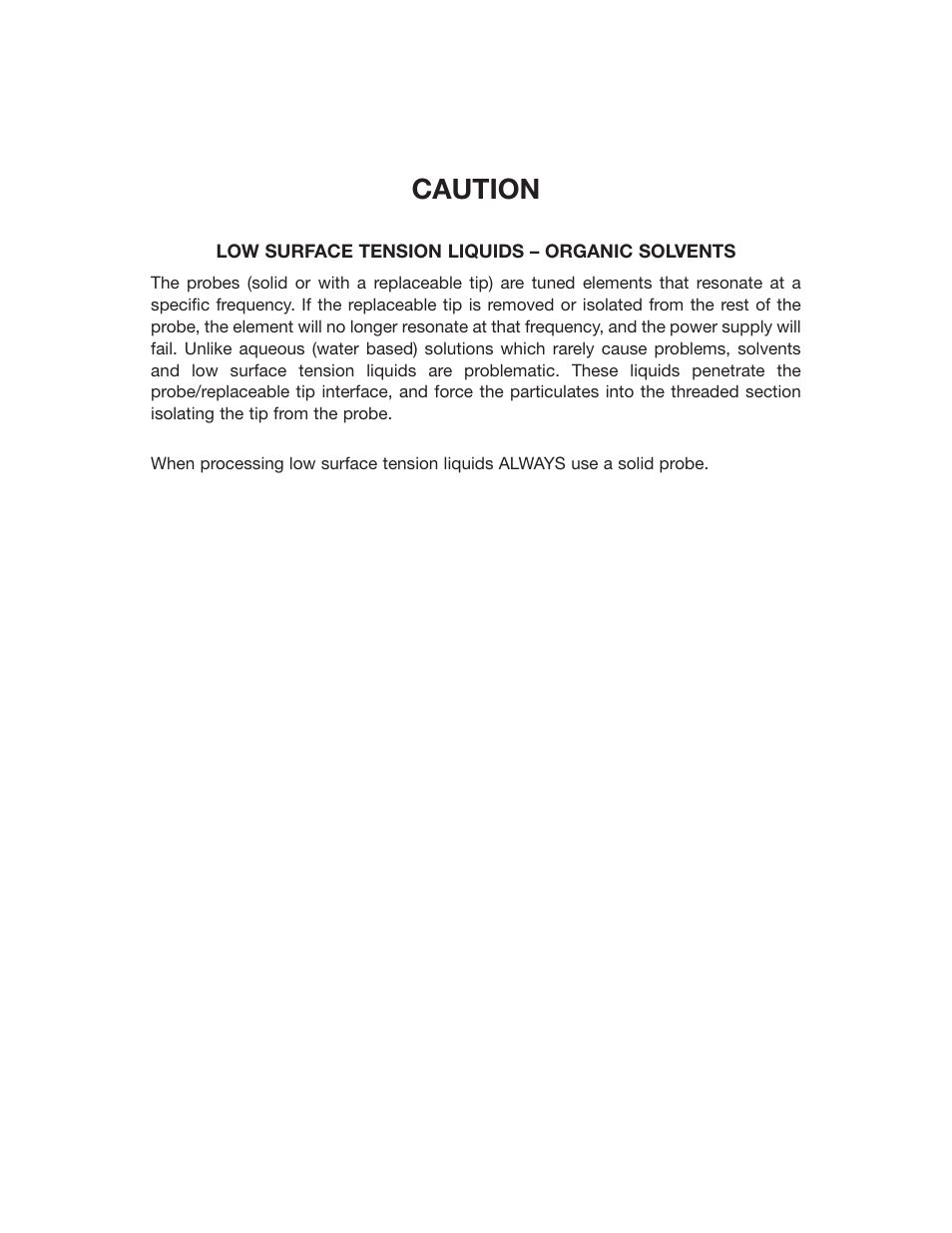 Caution | Sonics VC750 User Manual | Page 5 / 33