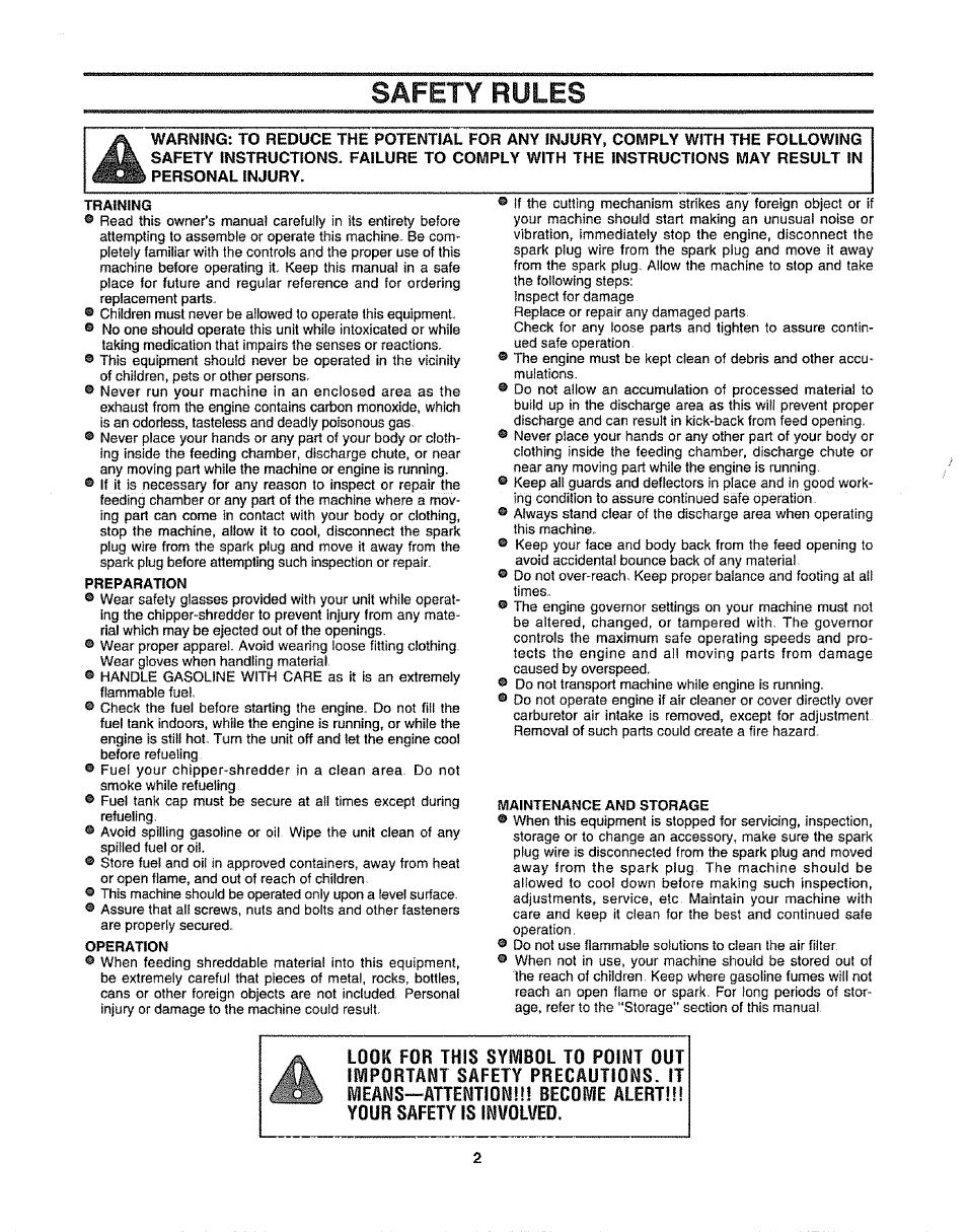 Safety rules | Craftsman 247.797855 User Manual | Page 2 / 22