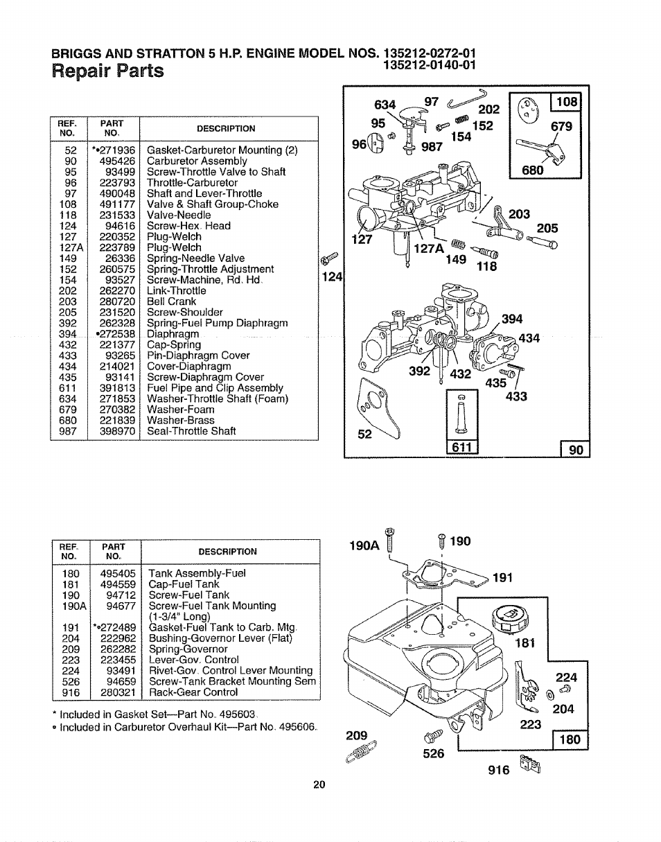 Repairparts | Craftsman 247.797855 User Manual | Page 20 / 22