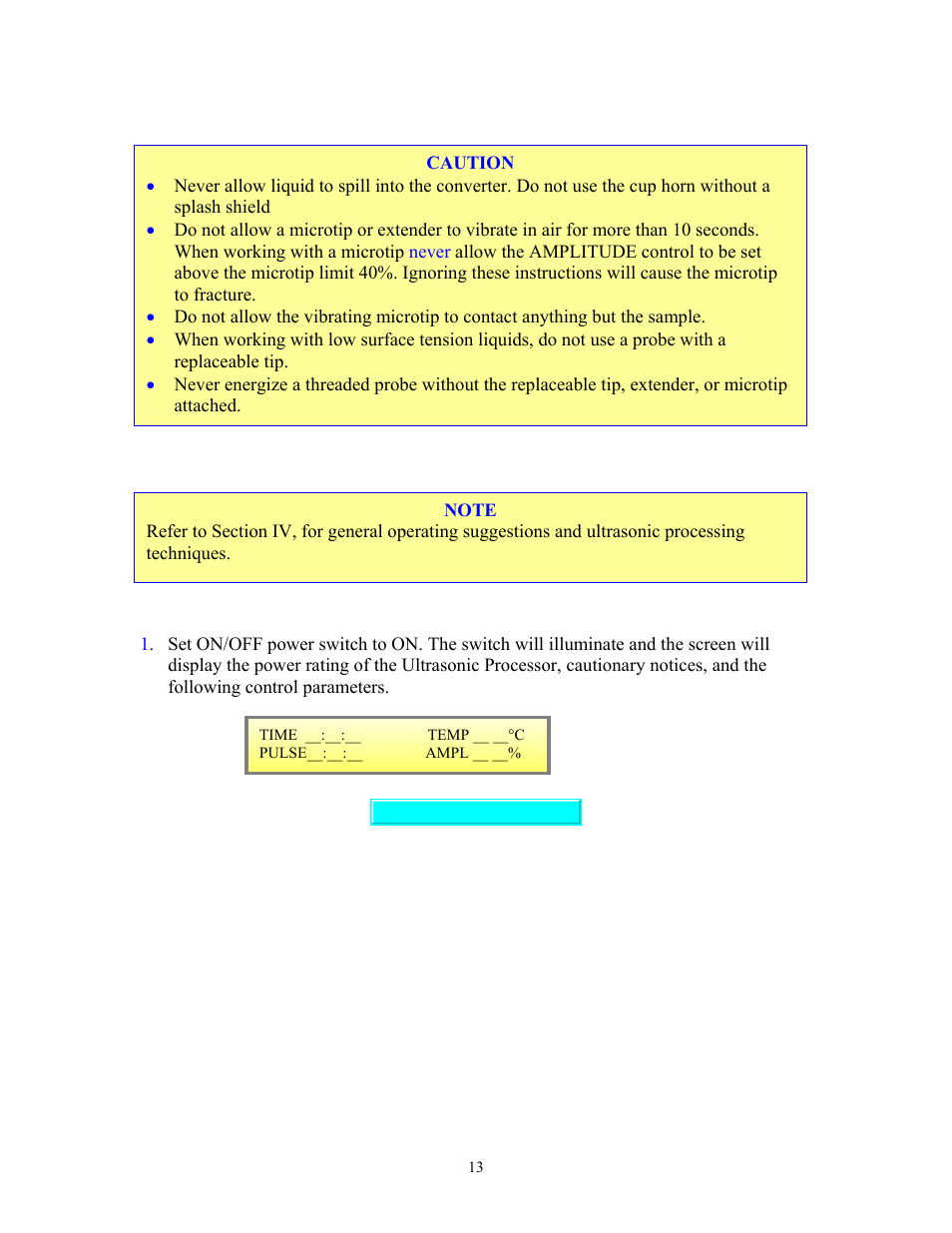 Sonics VC750 (Serial No. "X or lower)" User Manual | Page 13 / 23