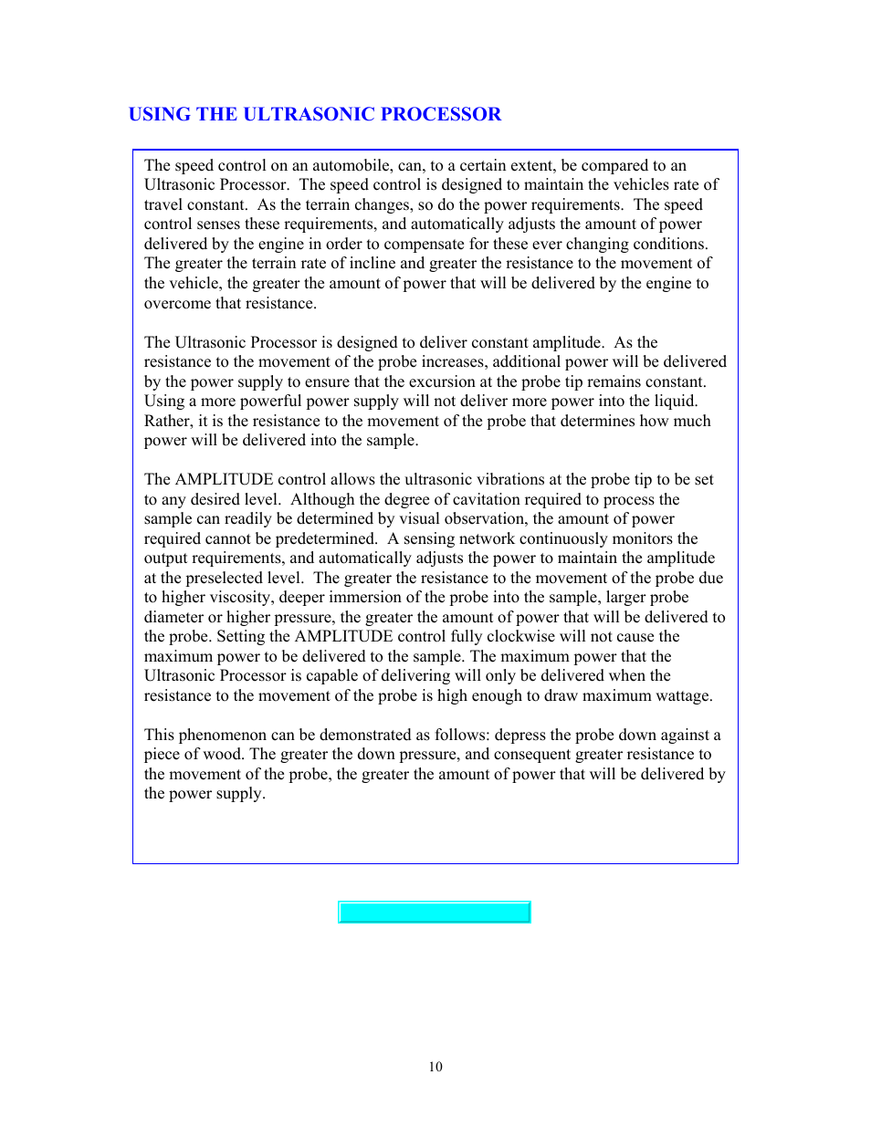 Using the ultrasonic processor | Sonics VCF1500 User Manual | Page 10 / 14