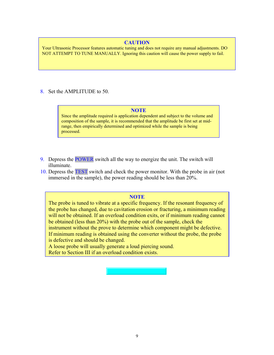 Sonics VCF1500 User Manual | Page 9 / 14