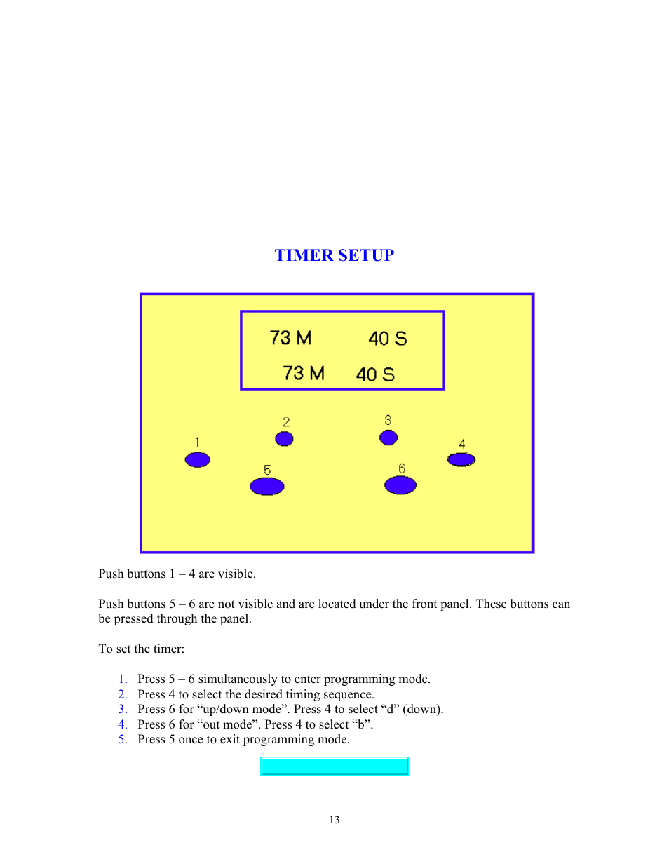 Timer setup | Sonics VCF1500HV User Manual | Page 13 / 15