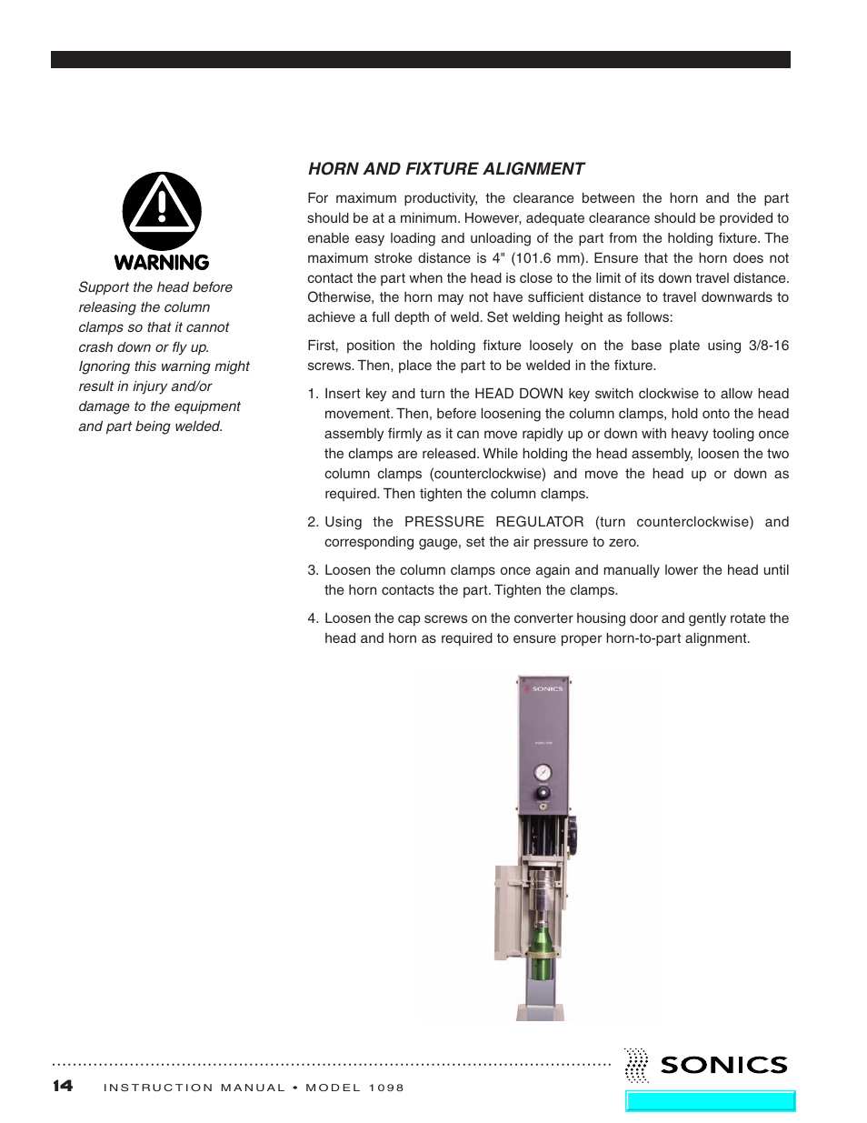 Sonics 1098 Press User Manual | Page 15 / 27