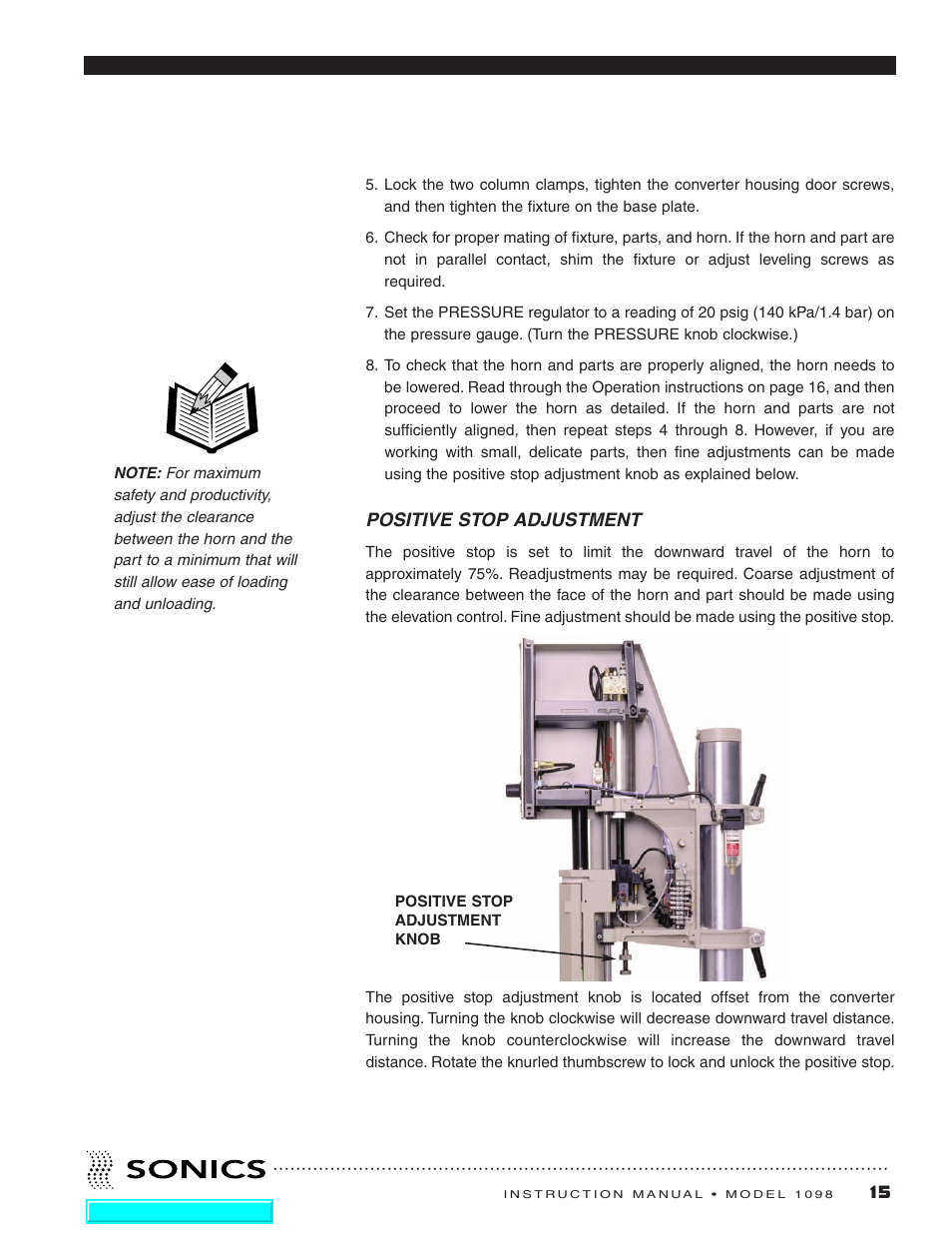 Sonics 1098 Press User Manual | Page 16 / 27