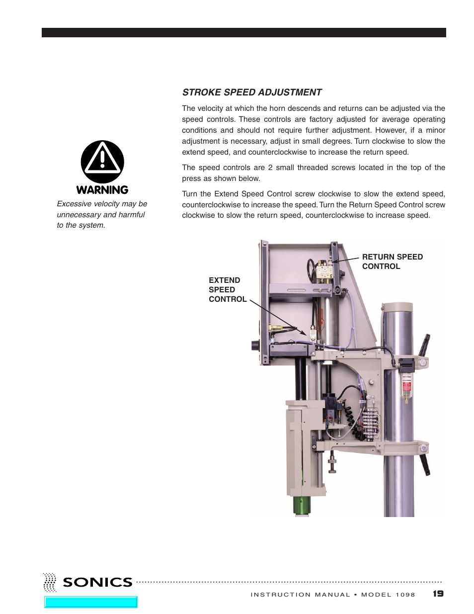 Sonics 1098 Press User Manual | Page 20 / 27