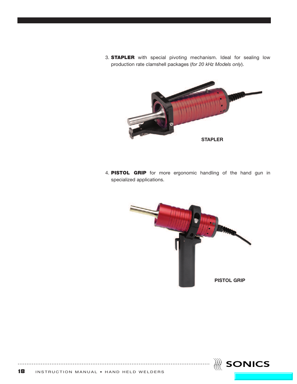 Sonics H540 E User Manual | Page 19 / 39