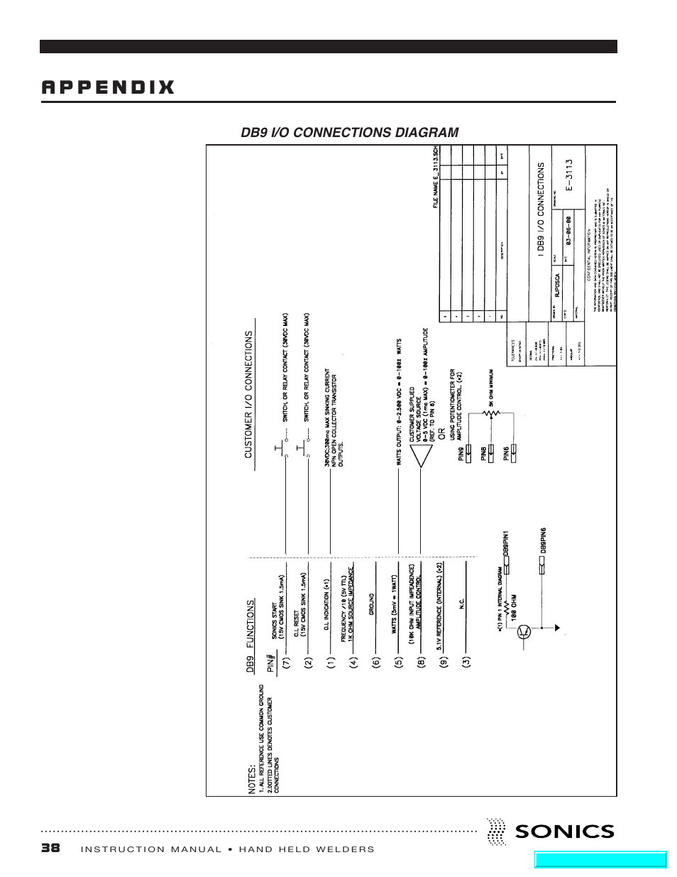 Appendix | Sonics H540 E User Manual | Page 39 / 39