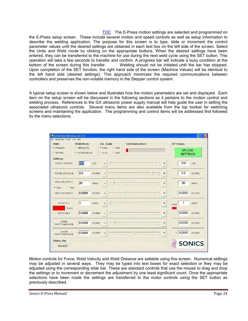 Sonics E-Press User Manual | Page 24 / 46