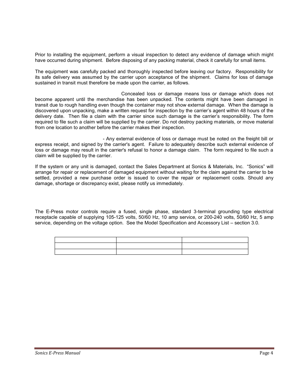 Sonics E-Press User Manual | Page 4 / 46