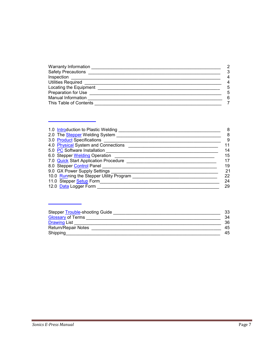 Sonics E-Press User Manual | Page 7 / 46