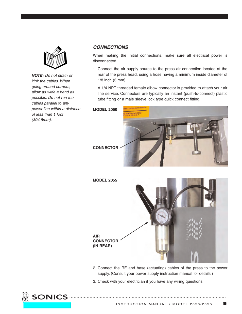 Connections | Sonics 2055-Press User Manual | Page 10 / 36