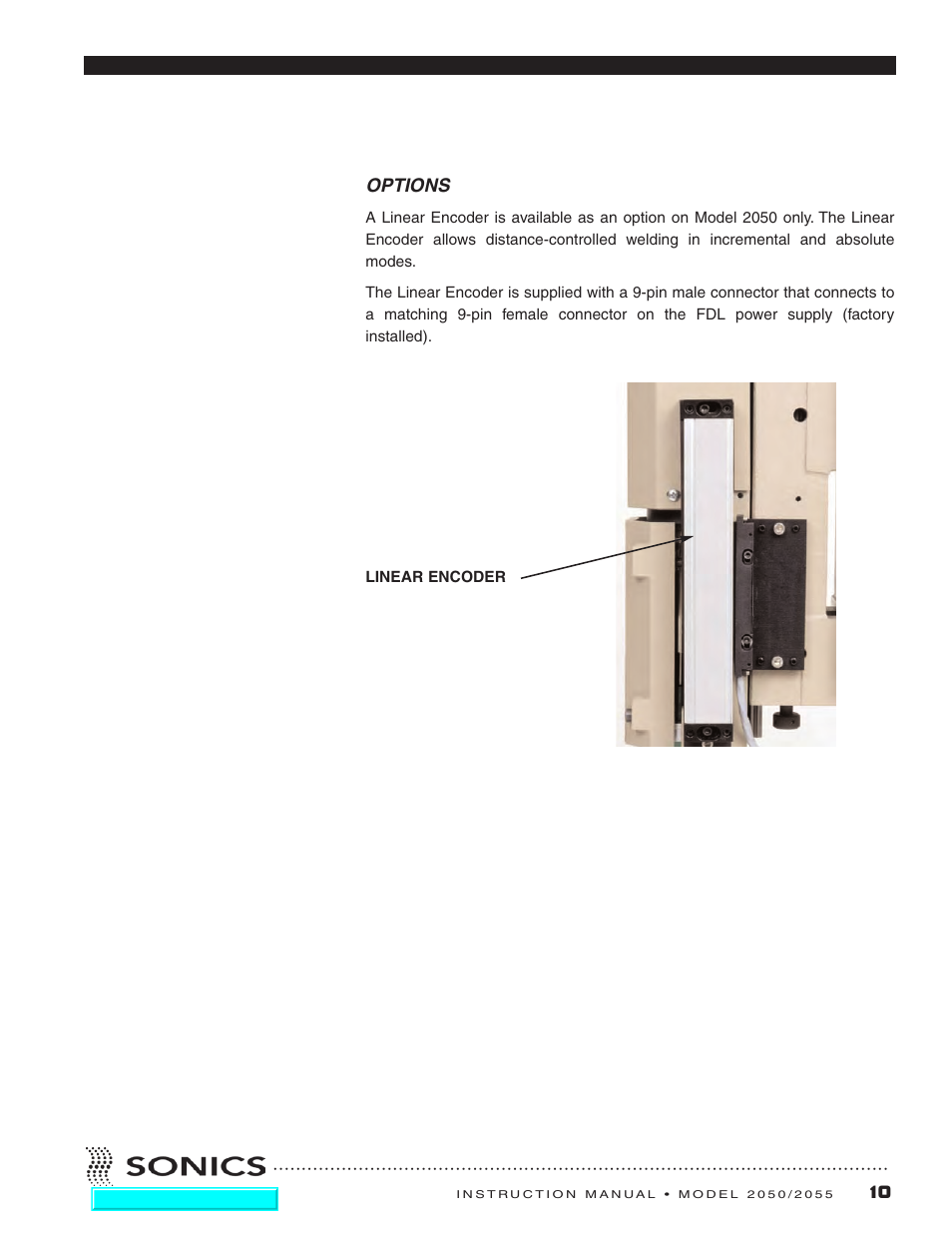 Options | Sonics 2055-Press User Manual | Page 11 / 36