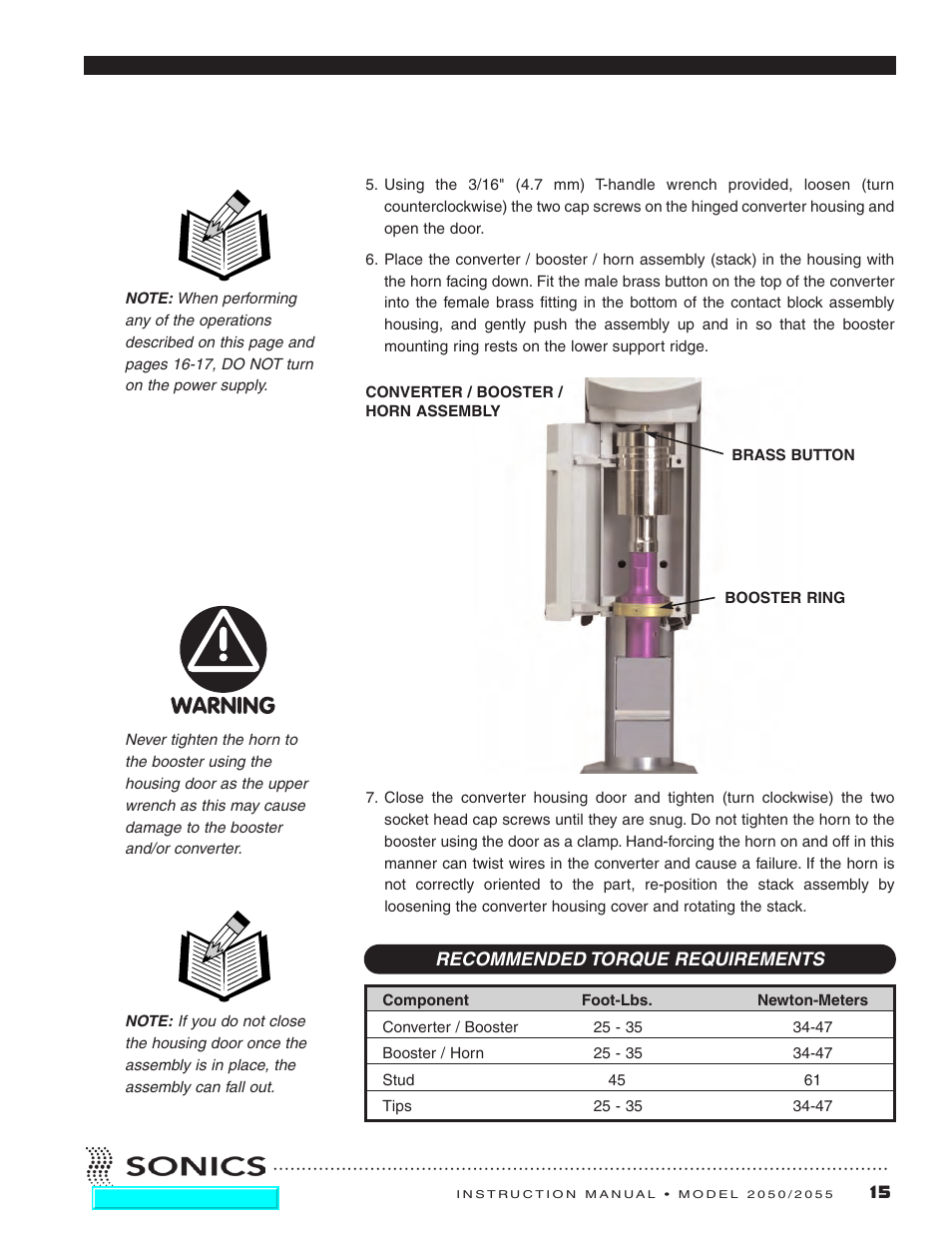 Sonics 2055-Press User Manual | Page 16 / 36