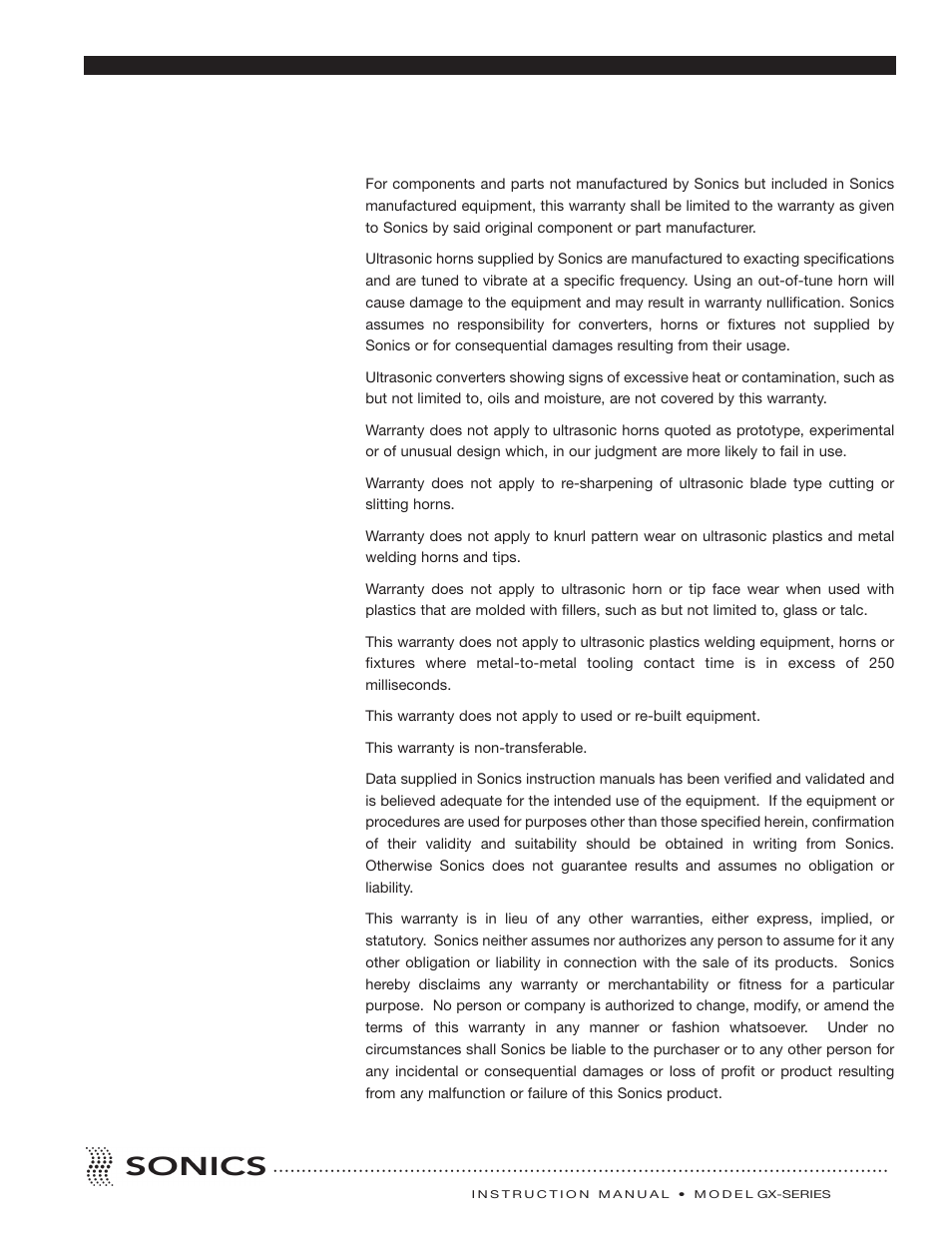 Sonics GC User Manual | Page 25 / 30