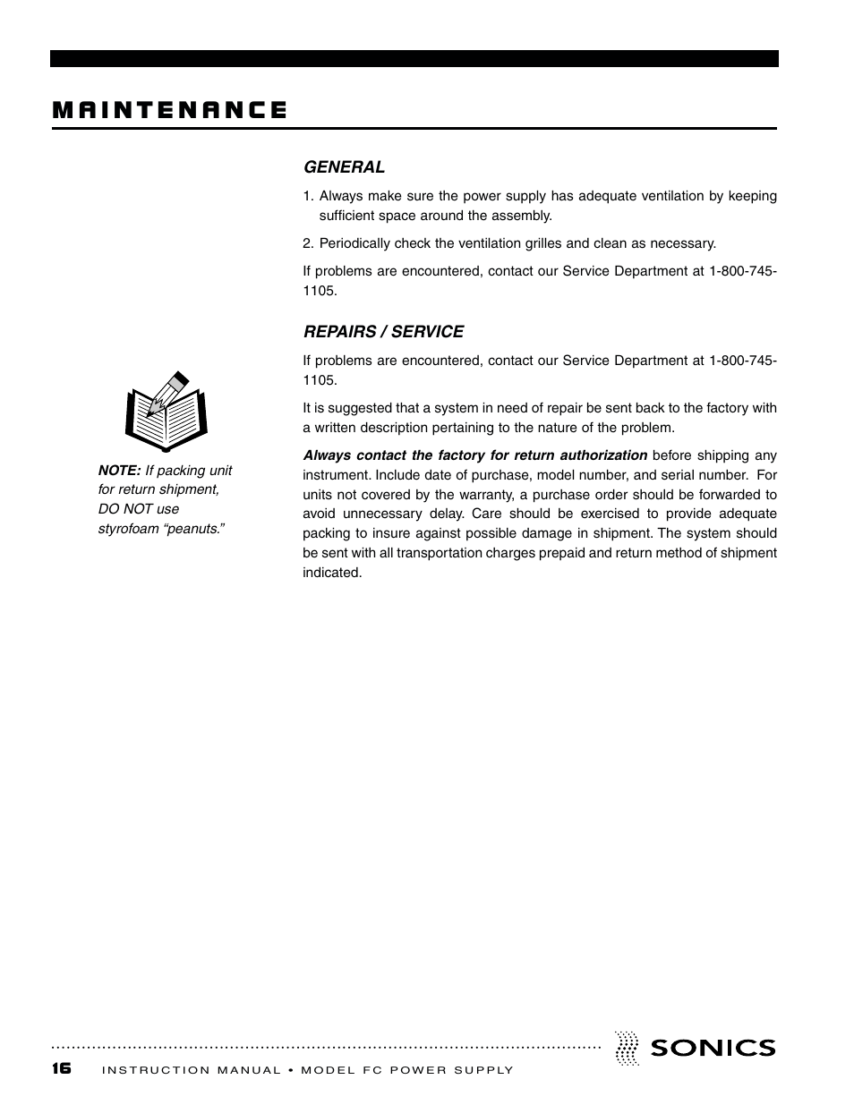 Sonics FC User Manual | Page 17 / 24