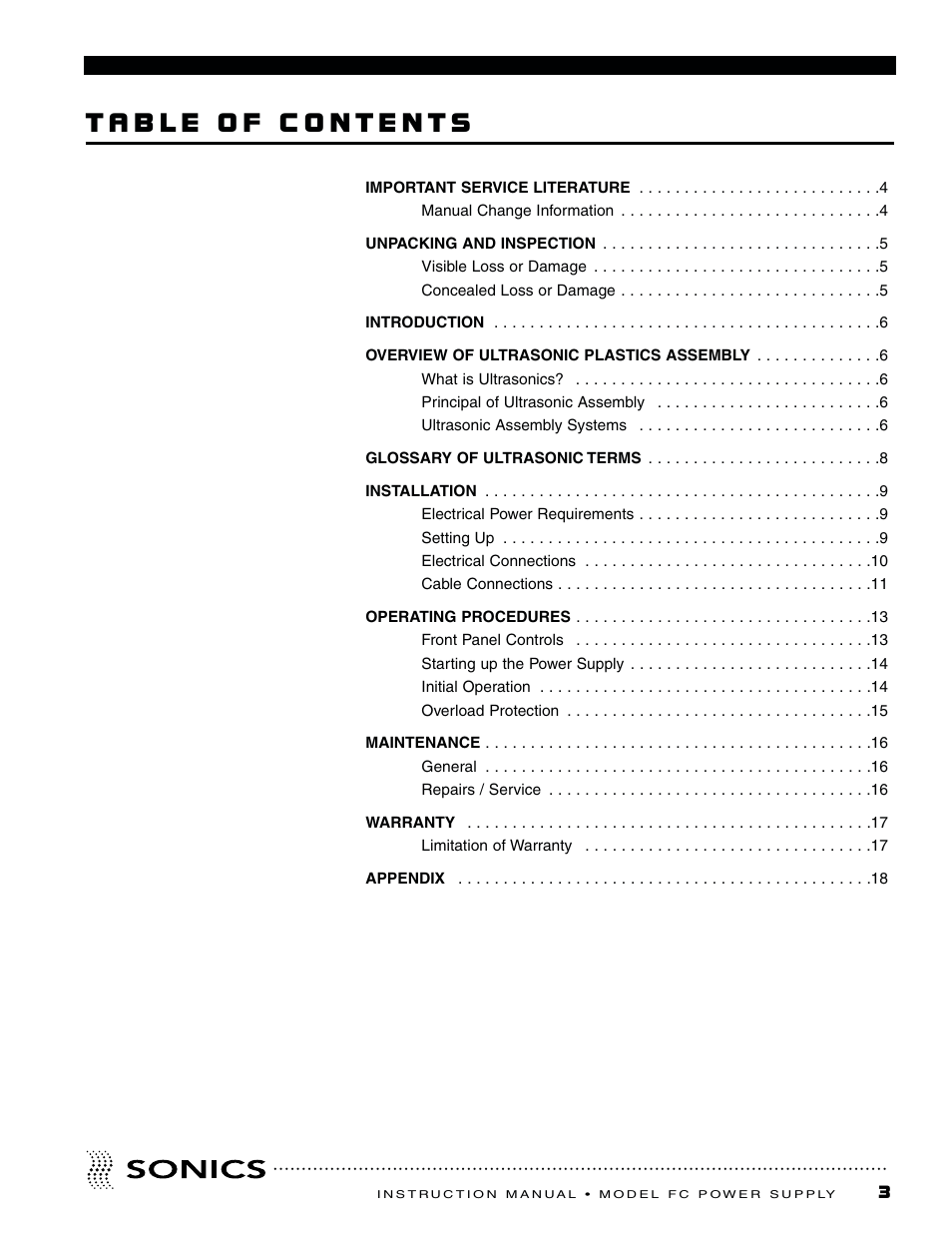Sonics FC User Manual | Page 4 / 24