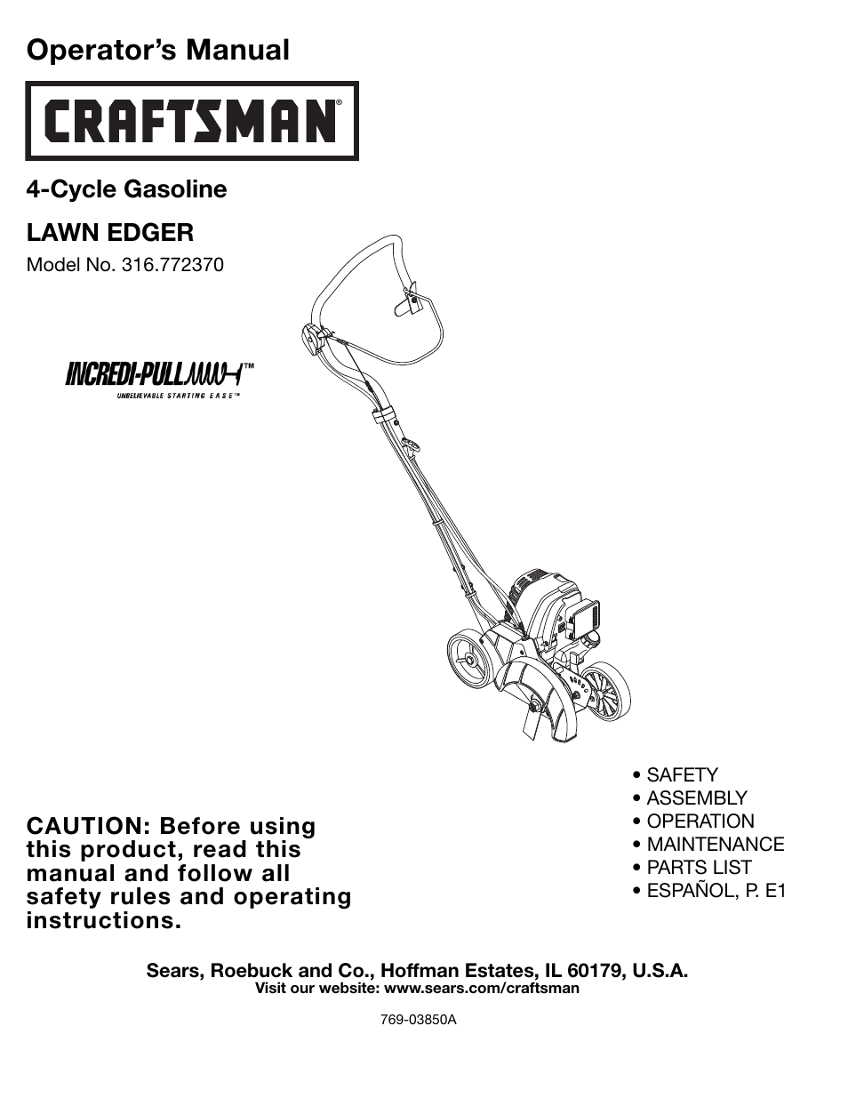 Craftsman 316.77237 User Manual | 36 pages
