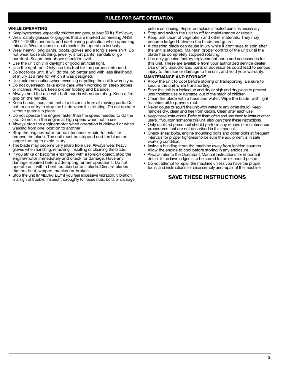 Save these instructions | Craftsman 316.77237 User Manual | Page 3 / 36