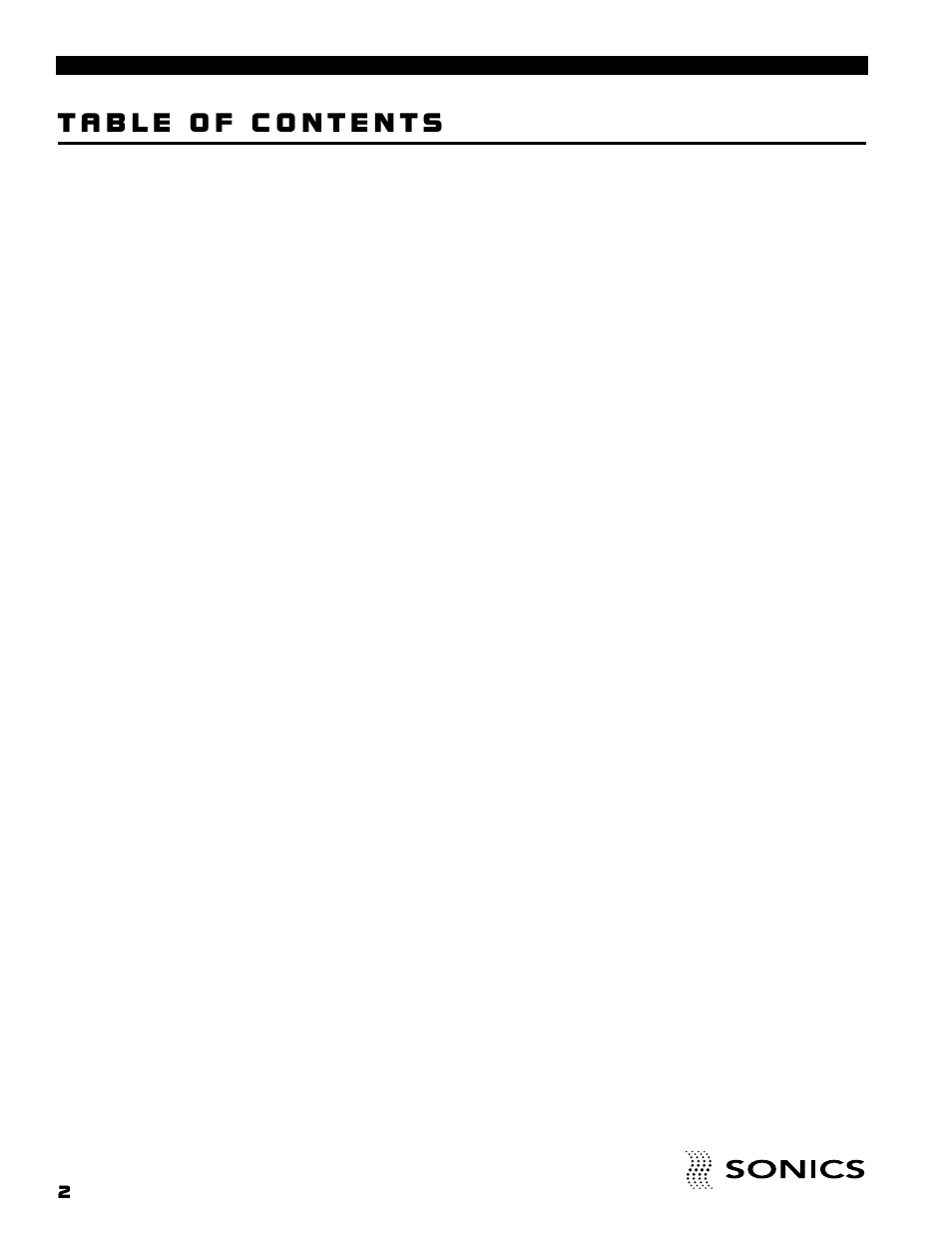 Sonics FM User Manual | Page 3 / 55