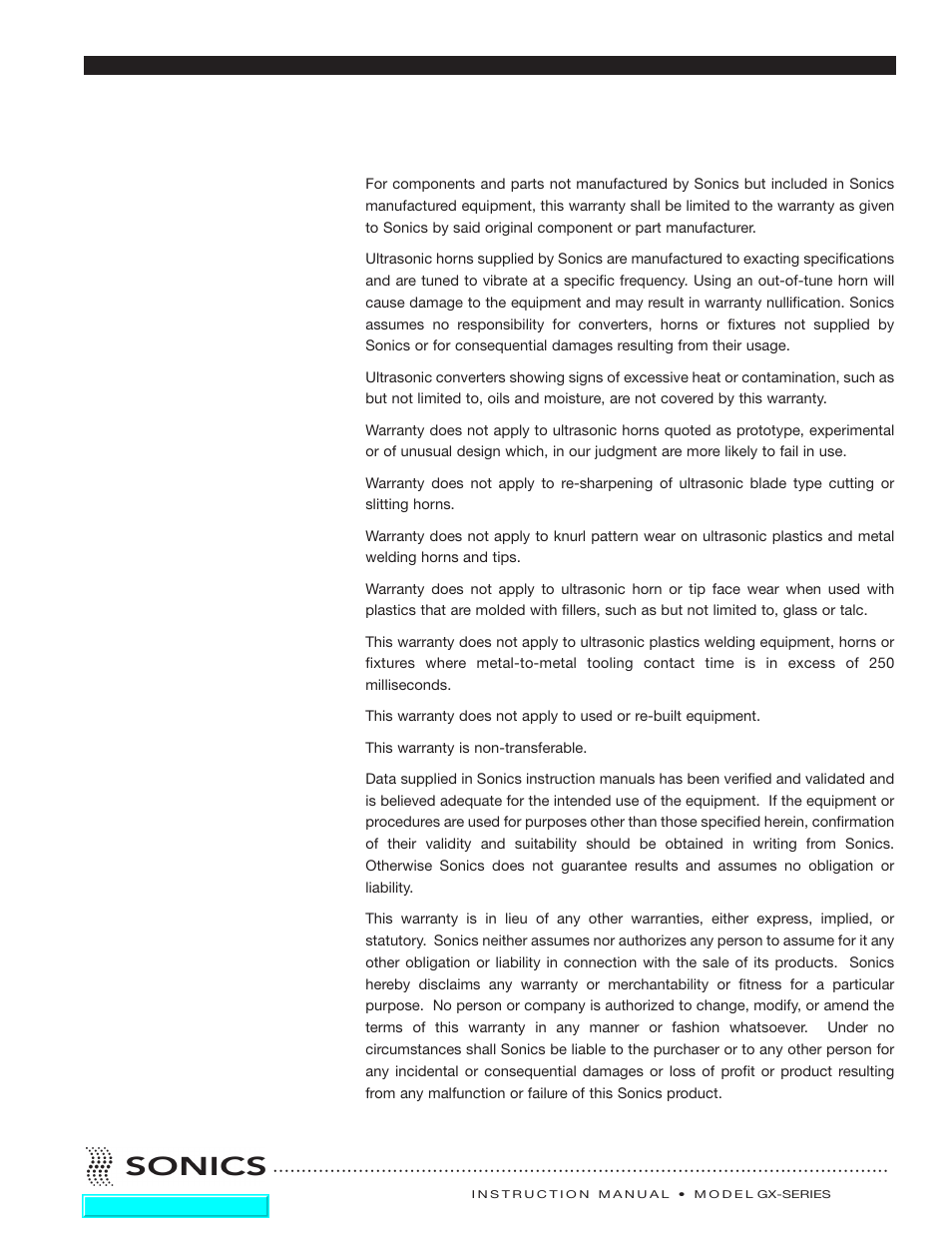 Sonics GXL User Manual | Page 37 / 55