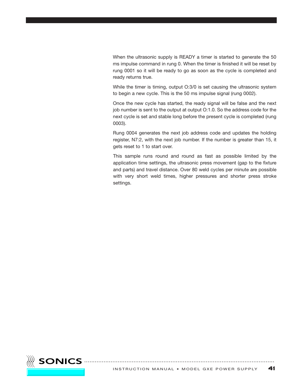 Sonics GXE User Manual | Page 43 / 52