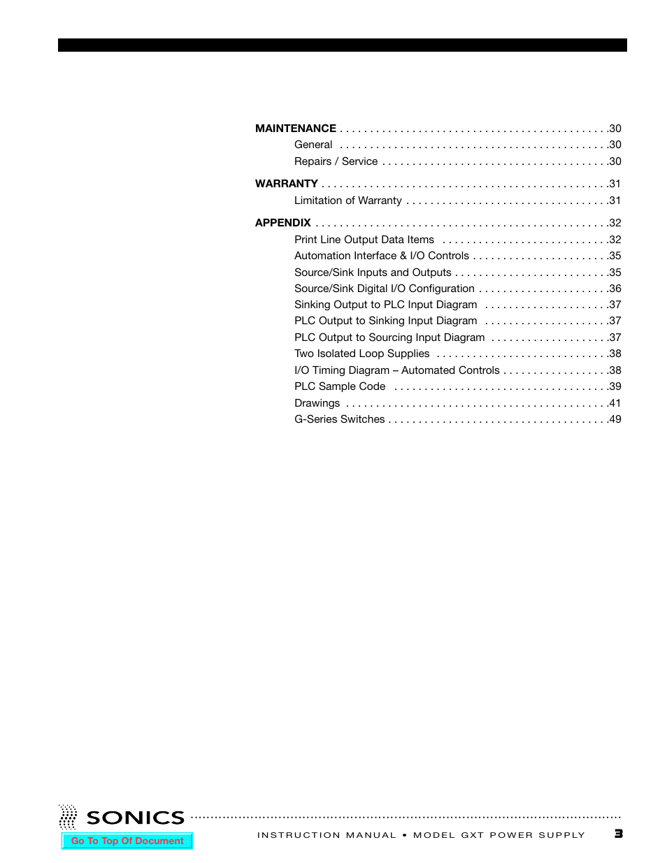 Sonics GXT User Manual | Page 4 / 51