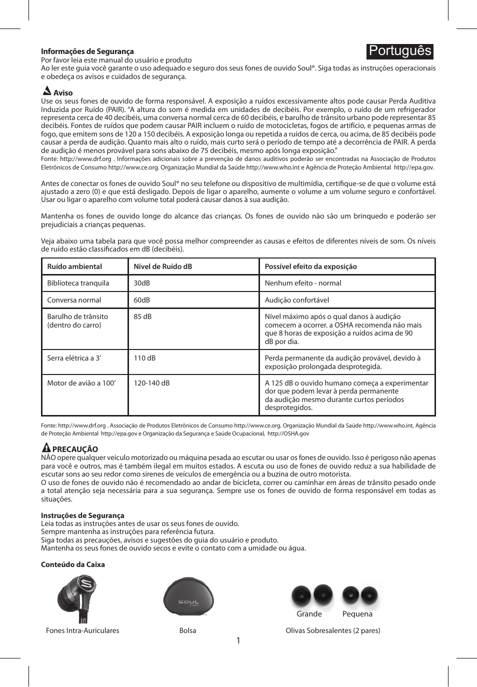 Português | Soul Electronics SL49 User Manual | Page 21 / 48