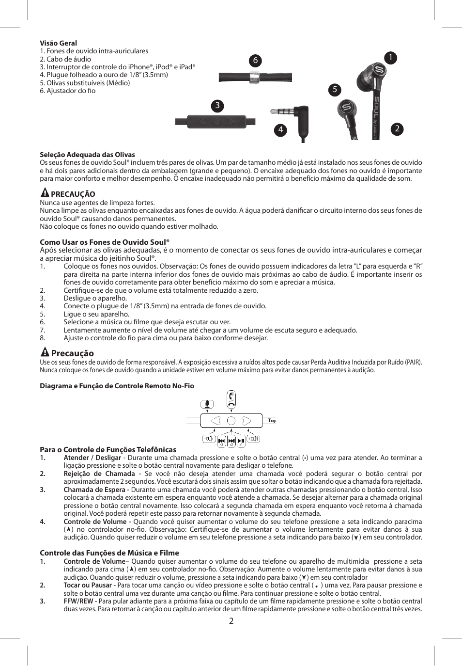 Precaução | Soul Electronics SL49 User Manual | Page 22 / 48