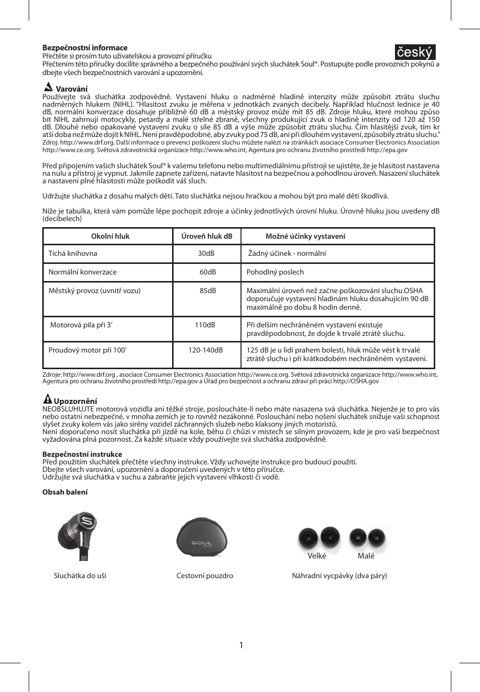 Czech | Soul Electronics SL49 User Manual | Page 27 / 48