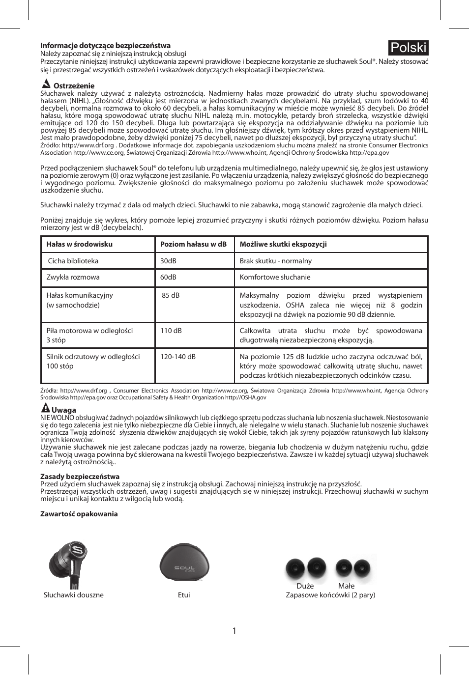 Polski | Soul Electronics SL49 User Manual | Page 39 / 48