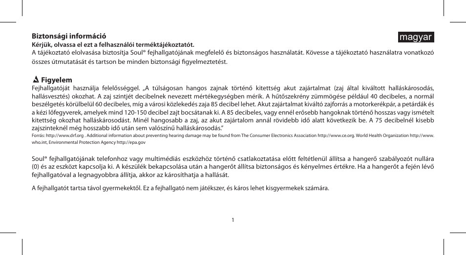 Magyar | Soul Electronics SL100 User Manual | Page 102 / 148