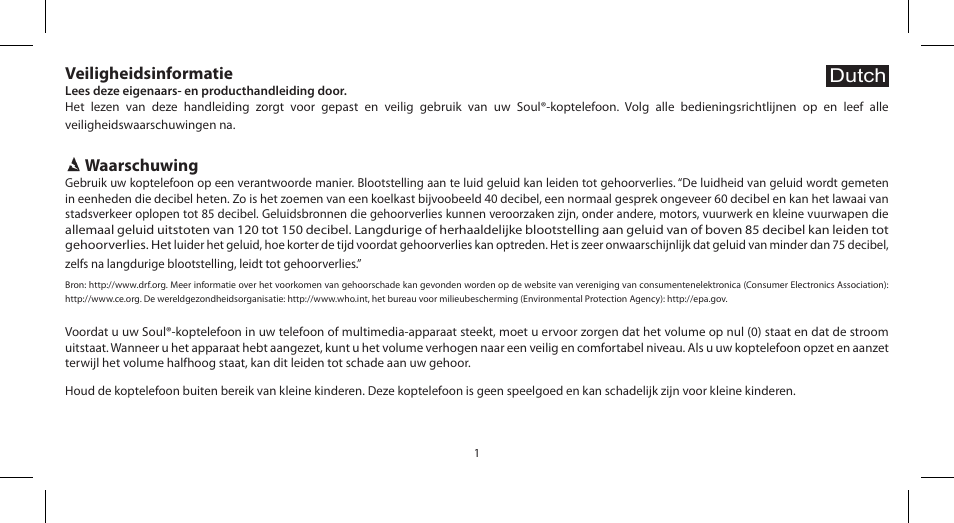 Dutch | Soul Electronics SL100 User Manual | Page 72 / 148