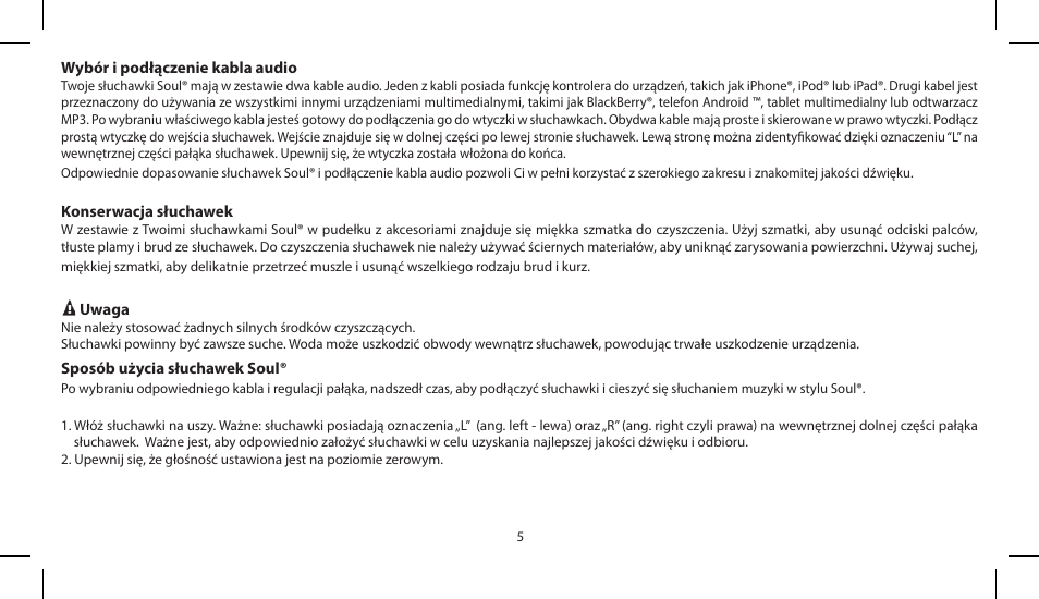Soul Electronics SL150 User Manual | Page 105 / 121