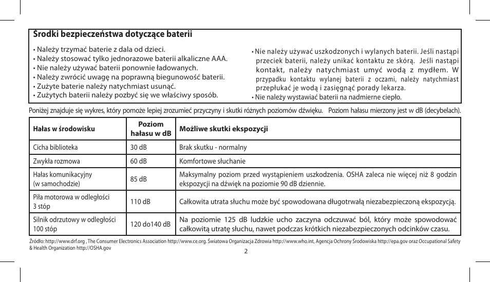 Środki bezpieczeństwa dotyczące baterii | Soul Electronics SL300 User Manual | Page 148 / 183