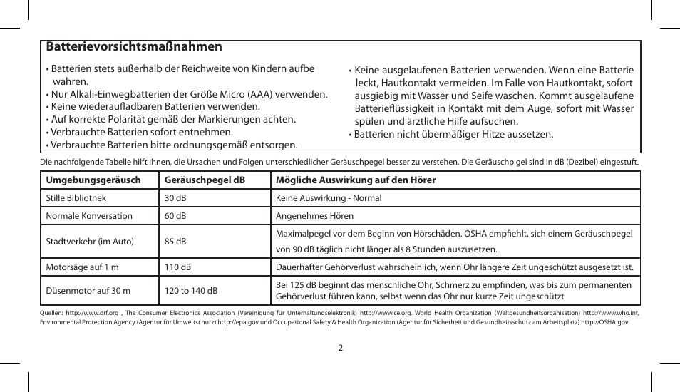 Batterievorsichtsmaßnahmen | Soul Electronics SL300 User Manual | Page 28 / 183